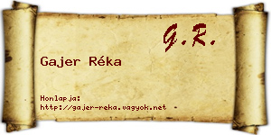 Gajer Réka névjegykártya